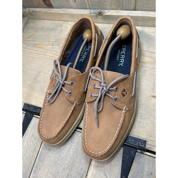 US11 Sperry Top Sider Leather Intripid STS21592 2 Eye Boat Shoes Mens Tan - Picture 5 of 8